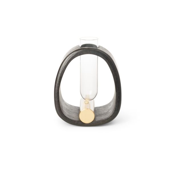 Vasin Brown bamboo frame Single flower vase-S01